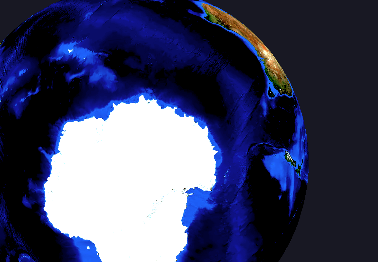Satellite view of Antarctica