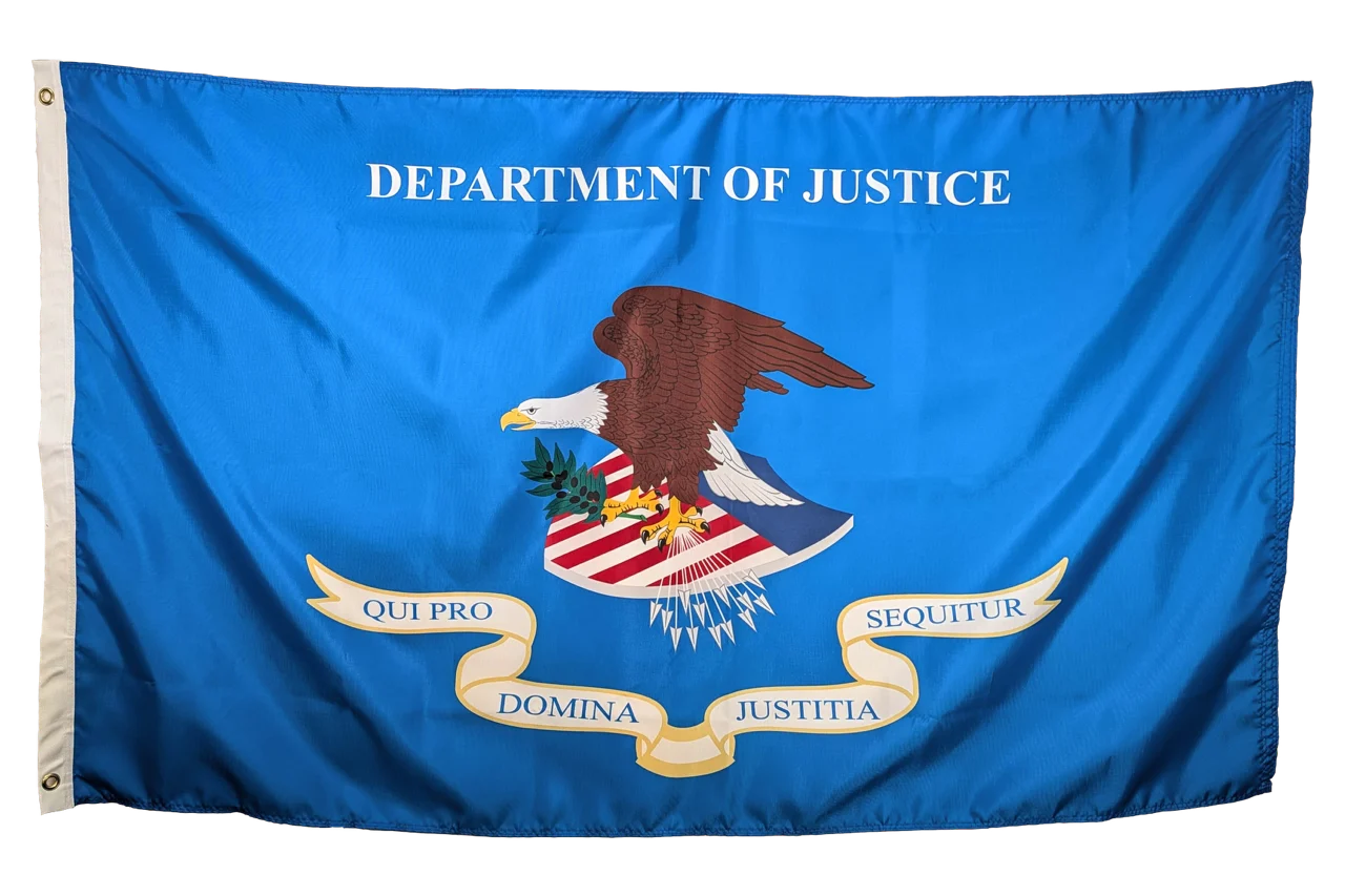 The flag of the United States Department of Justice