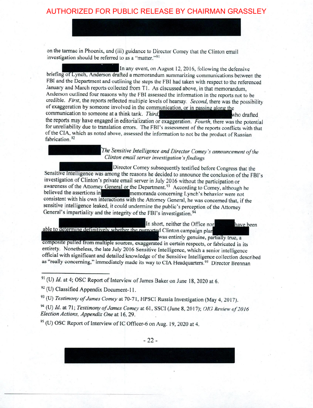 Page 22 of the declassified Durham annex, stating the Office was unable to determine definitively whether the purported Clinton campaign plan was entirely genuine, partially true, a composite, exaggerated, or fabricated