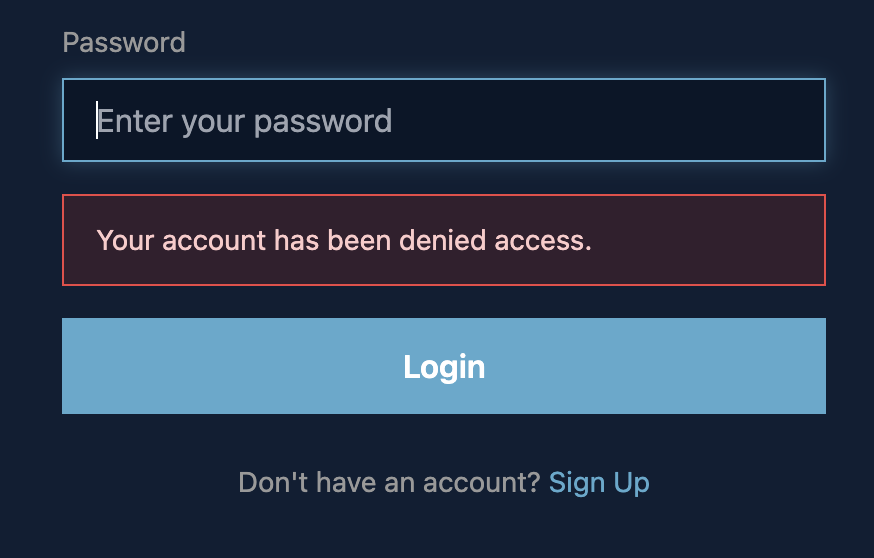 HaloArchives access denied message showing Your account has been denied access