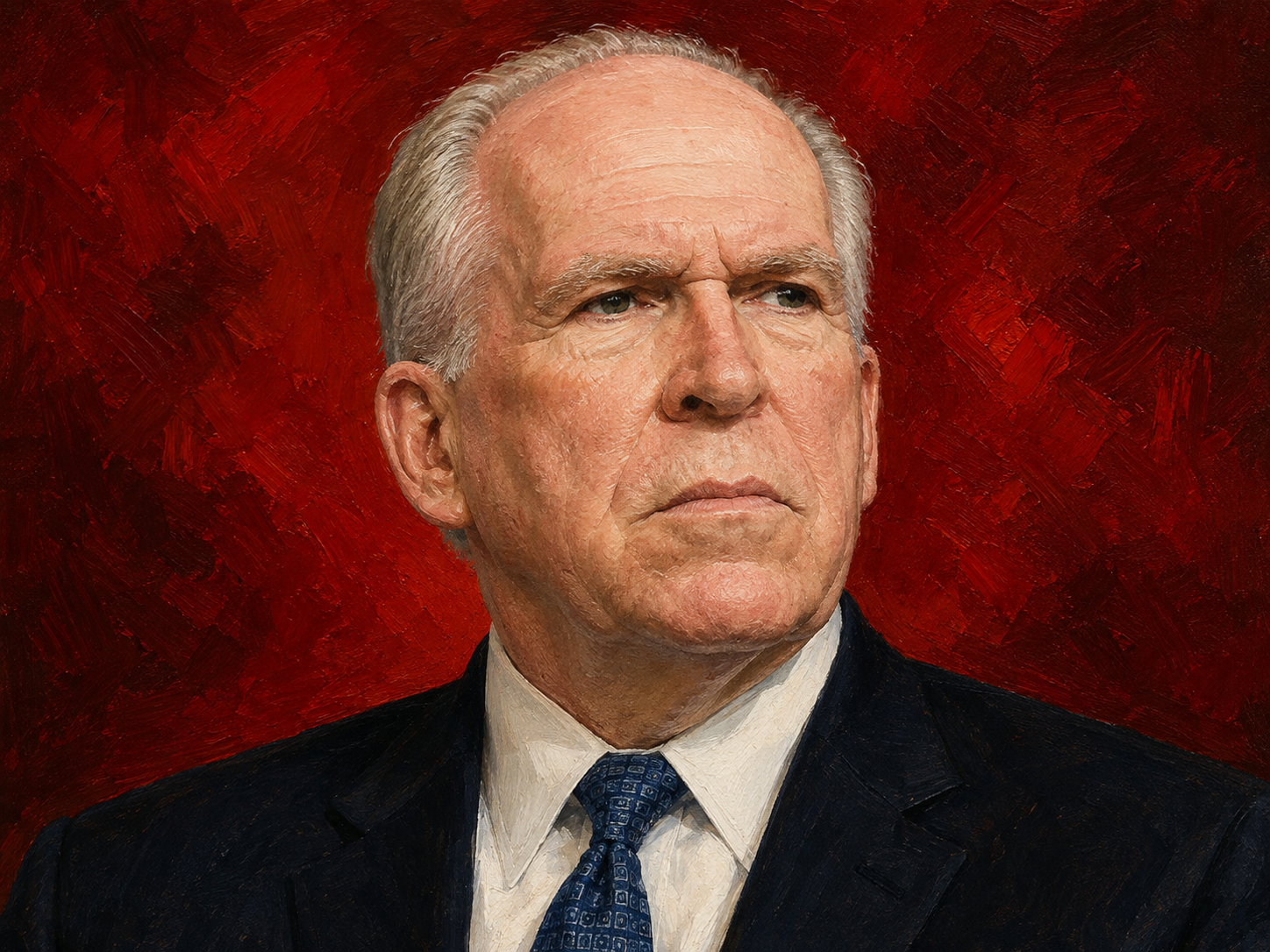Illustration portrait of then-CIA Director John Brennan