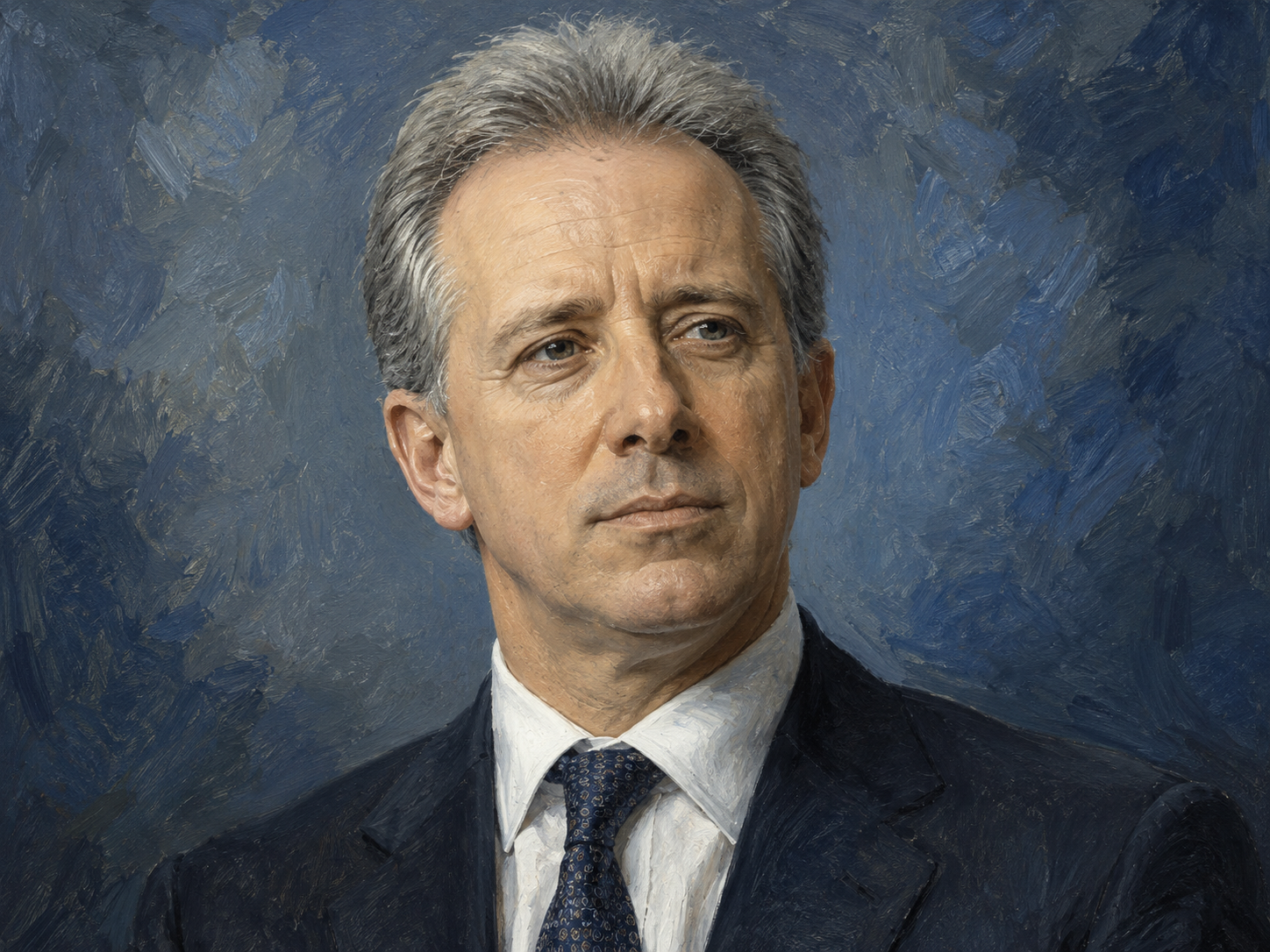 Illustration portrait of Christopher Steele, the former British intelligence officer whose dossier on Trump's Russia ties fed into part of the early Crossfire Hurricane investigation